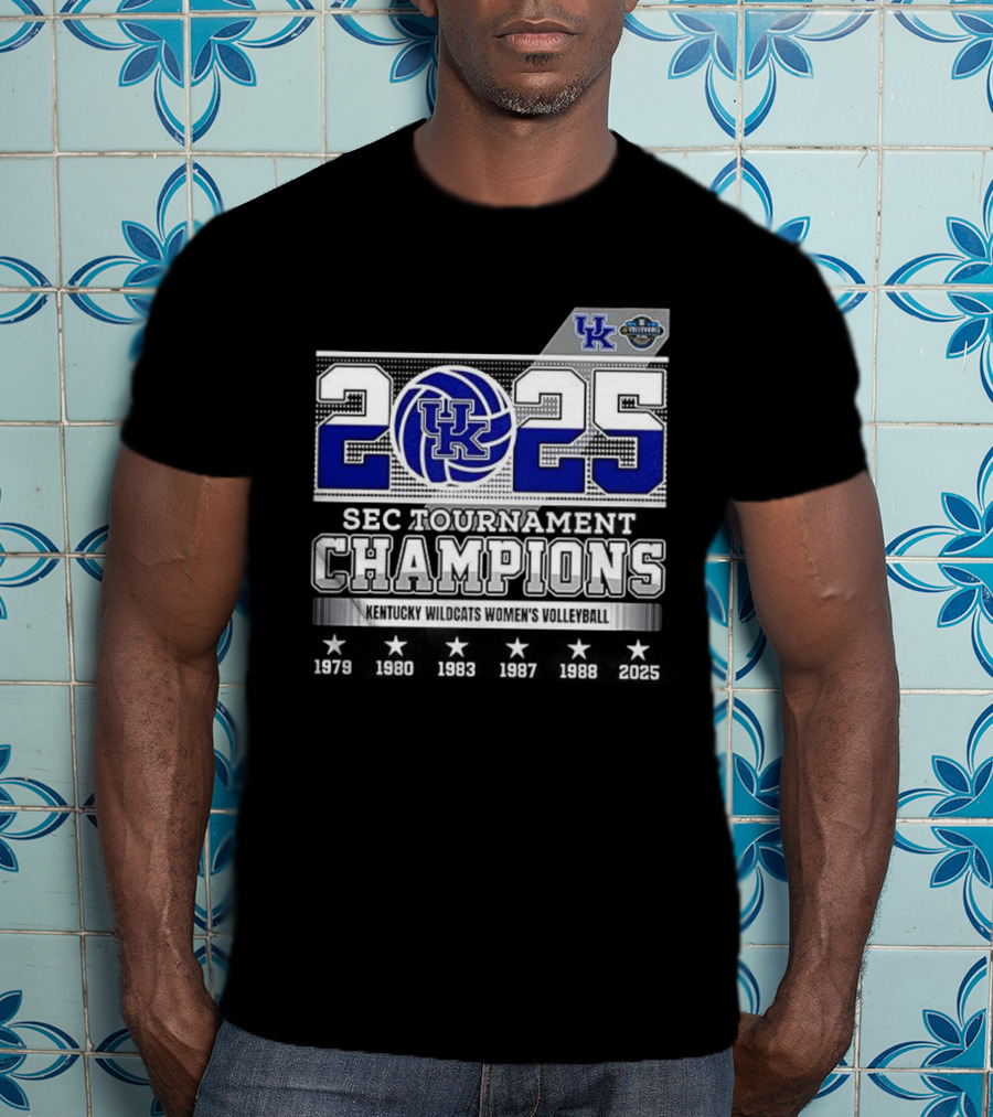 Kentucky Wildcats Women's Volleyball 2025 SEC Tournament Champions T-Shirt