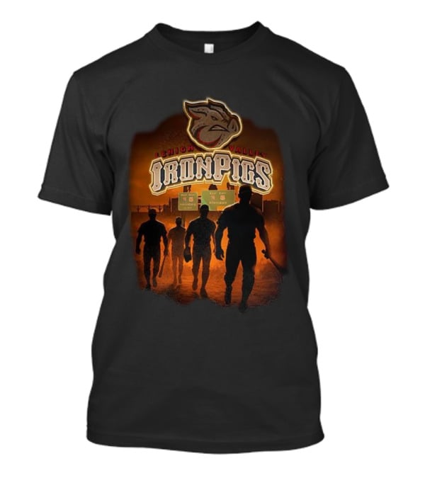 Lehigh Valley IronPigs Baseball Players With Highway Sign Background T-Shirt