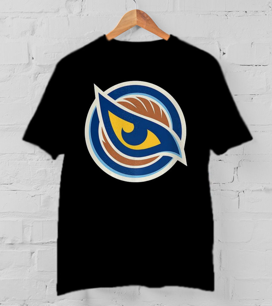 Mackie Samoskevich PWHL Vancouver Goldeneyes Blue Yellow Brown Emblem T-Shirt