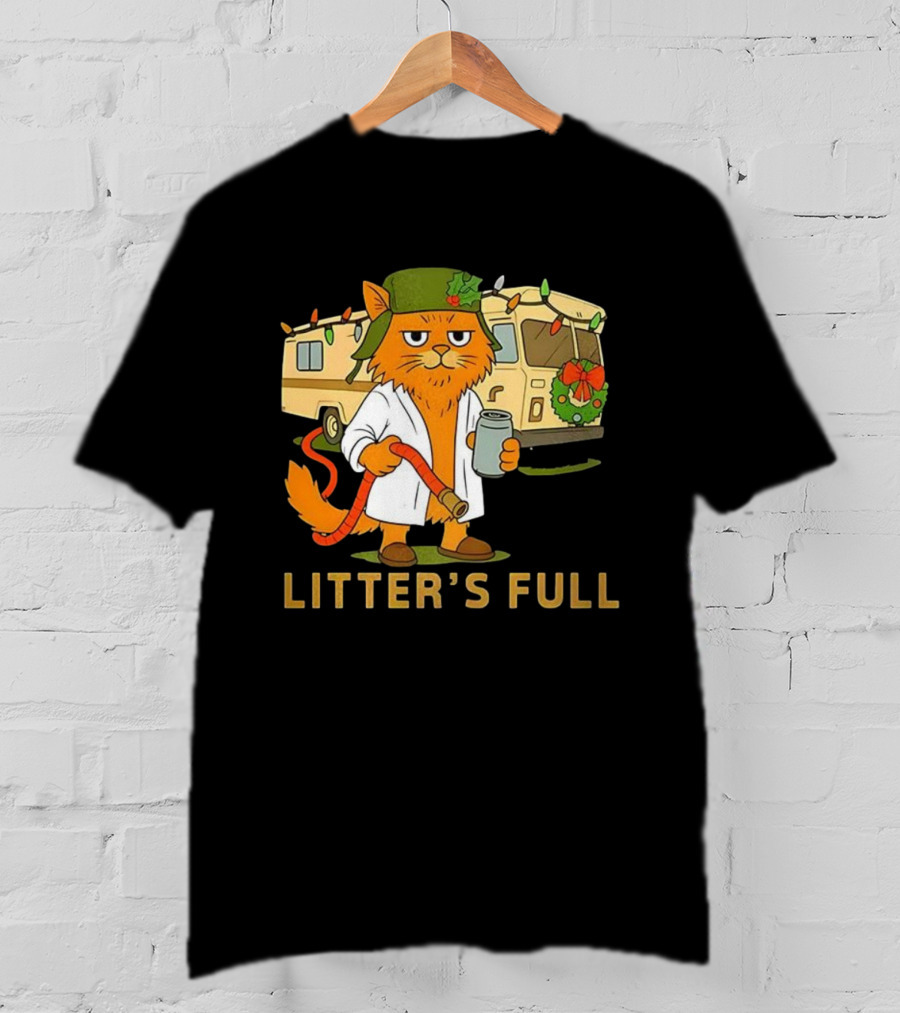Litter's Full Shitters Full Cat Christmas RV Holiday Lights T-Shirt