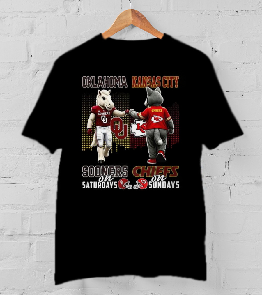 Oklahoma Sooners Saturdays Kansas City Chiefs Sundays Football Fans T-Shirt