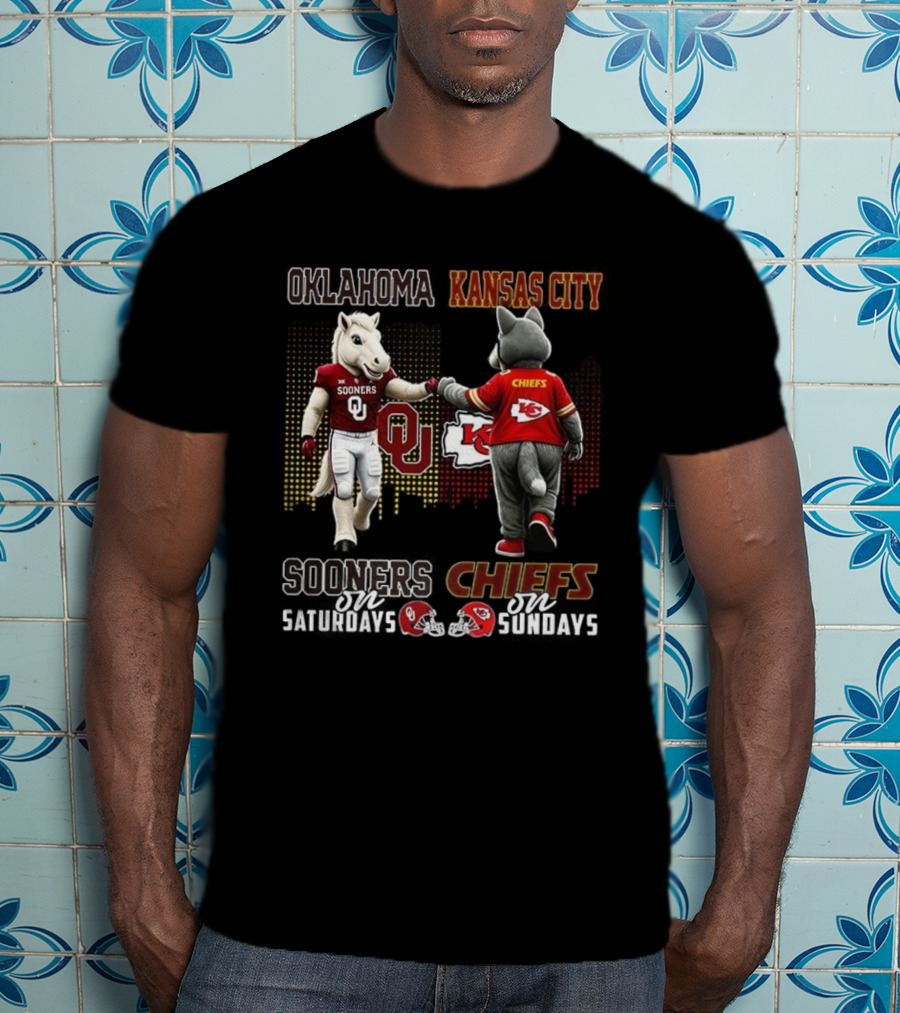 Oklahoma Sooners Saturdays Kansas City Chiefs Sundays Football Fans T-Shirt