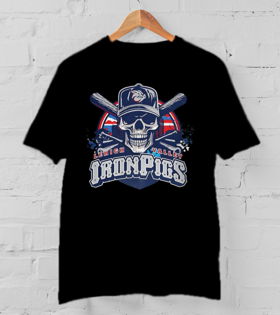 Lehigh Valley IronPigs Skull Cross Bats Minor League Baseball T-Shirt