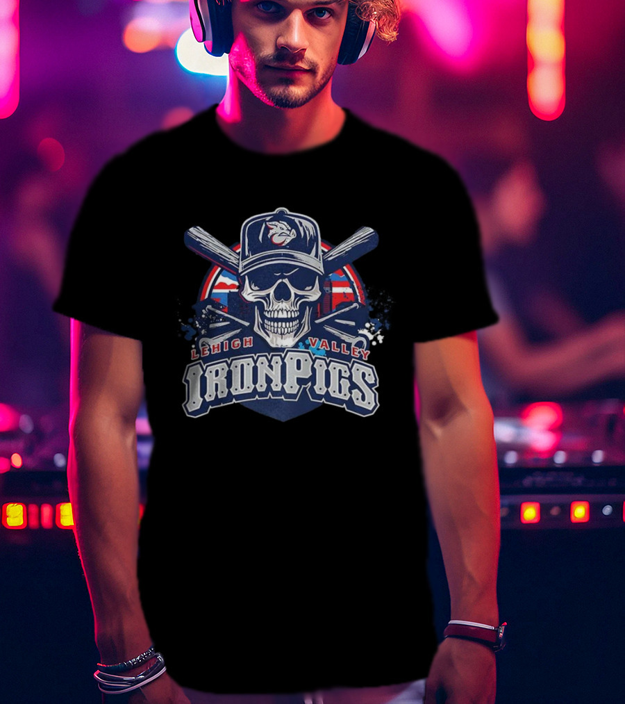 Lehigh Valley IronPigs Skull Cross Bats Minor League Baseball T-Shirt