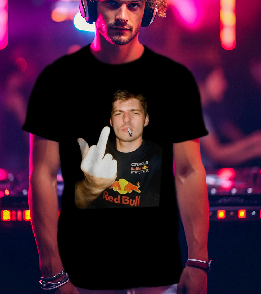 Max Oracle Red Bull Racing F1 Middle Finger Meme Cigarette T-Shirt