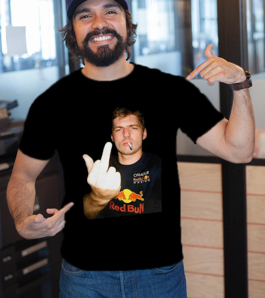 Max Oracle Red Bull Racing F1 Middle Finger Meme Cigarette T-Shirt