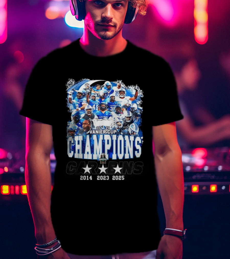Montréal Carabins 2025 Vanier Cup Champions Player Collage T-Shirt