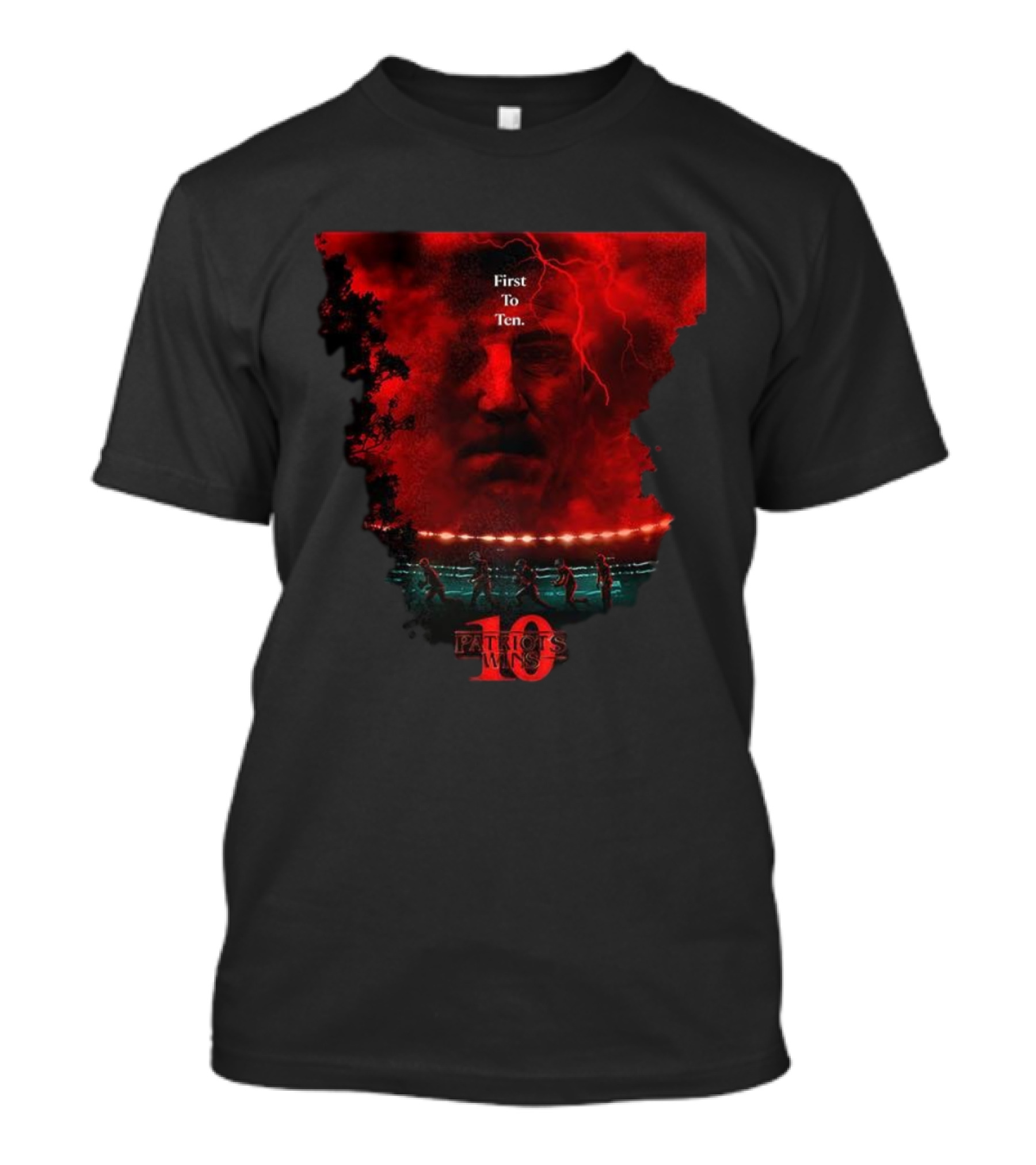 Stranger Things New England Patriots First To Ten Wins T-Shirt