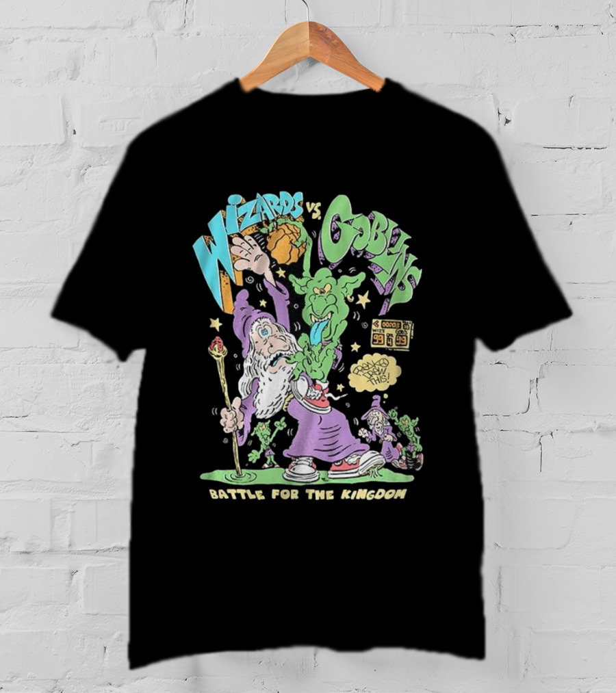 Wizards Vs Goblins Battle For The Kingdom Basketball Cartoons Scoreboard Showdown T-Shirt