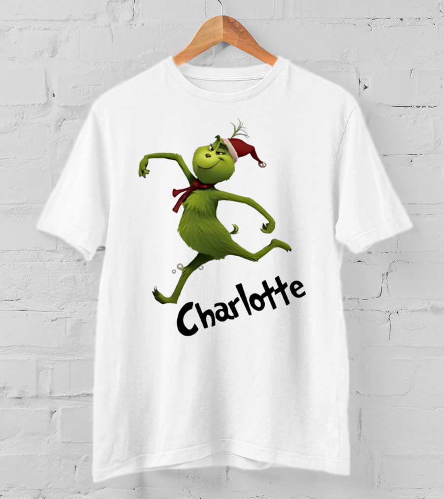 Grinch Santa Hat Charlotte Christmas Dance T-Shirt