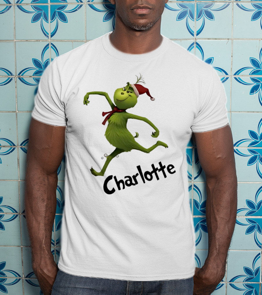 Grinch Santa Hat Charlotte Christmas Dance T-Shirt