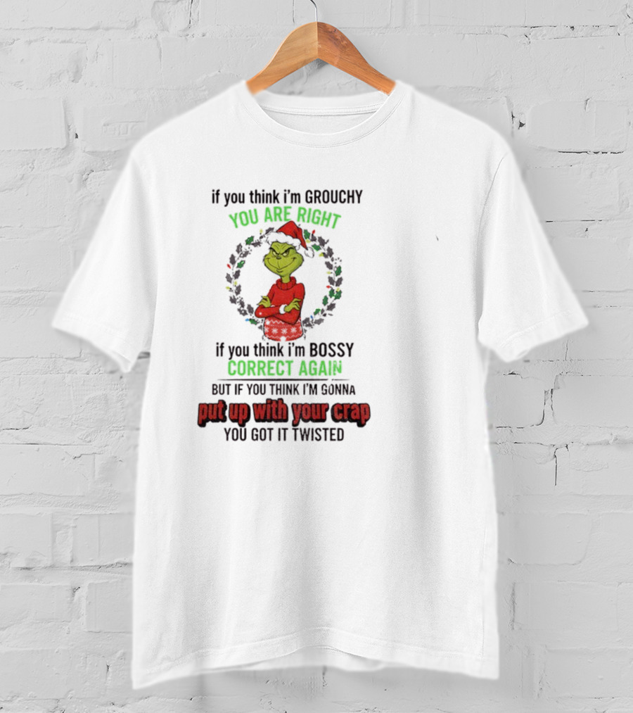 Grinch You Are Right Correct Again Twisted Christmas Grouchy Bossy T-Shirt
