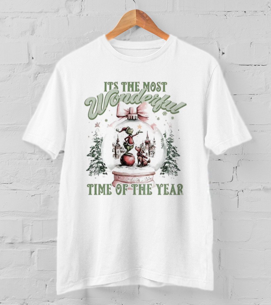 Grinchmas Snow Globe It's The Most Wonderful Time Of The Year T-Shirt