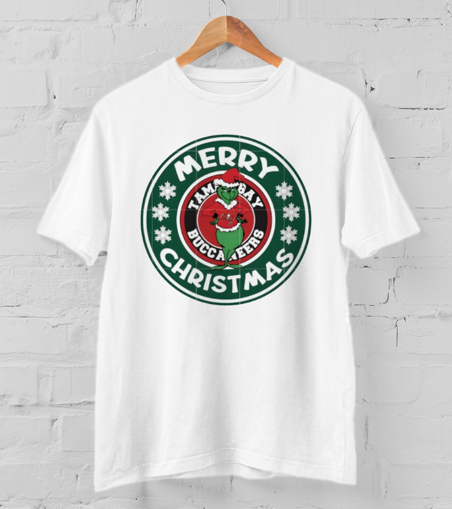 Merry Christmas Tampa Bay Buccaneers Grinch Holiday T-Shirt