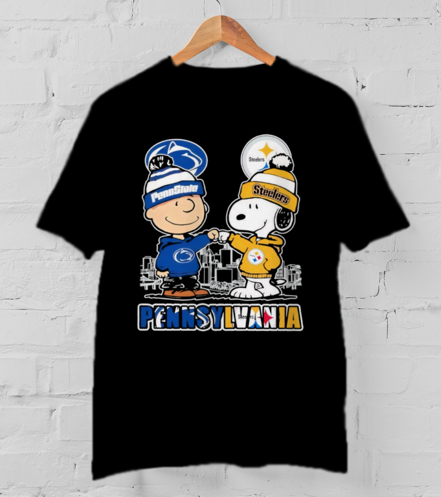 Charlie Brown Snoopy Penn State Nittany Lions Pittsburgh Steelers Pennsylvania T-Shirt