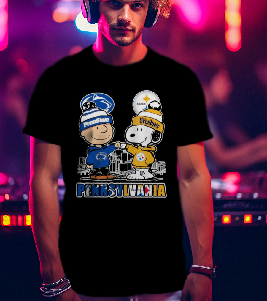 Charlie Brown Snoopy Penn State Nittany Lions Pittsburgh Steelers Pennsylvania T-Shirt