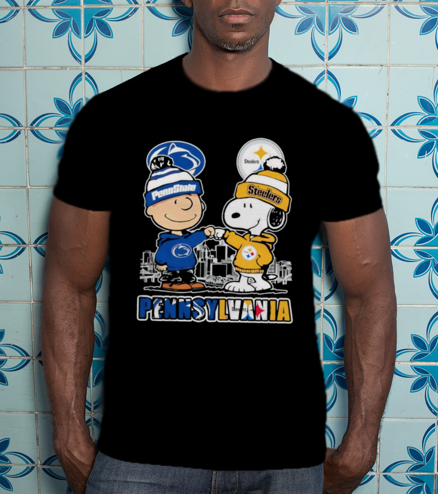 Charlie Brown Snoopy Penn State Nittany Lions Pittsburgh Steelers Pennsylvania T-Shirt