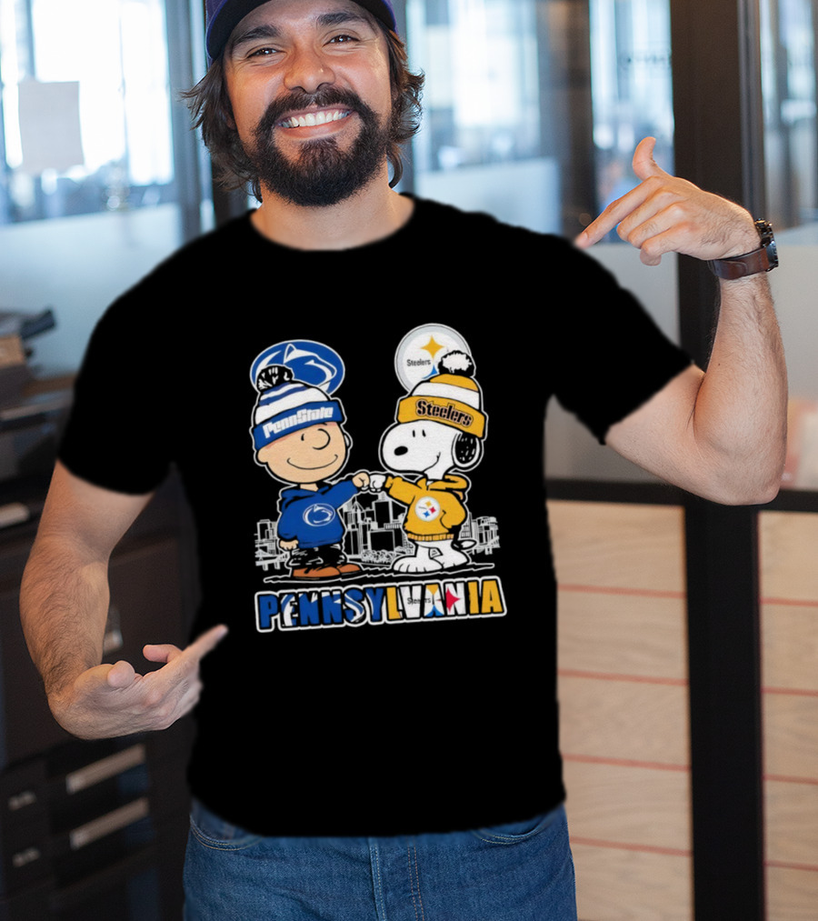 Charlie Brown Snoopy Penn State Nittany Lions Pittsburgh Steelers Pennsylvania T-Shirt