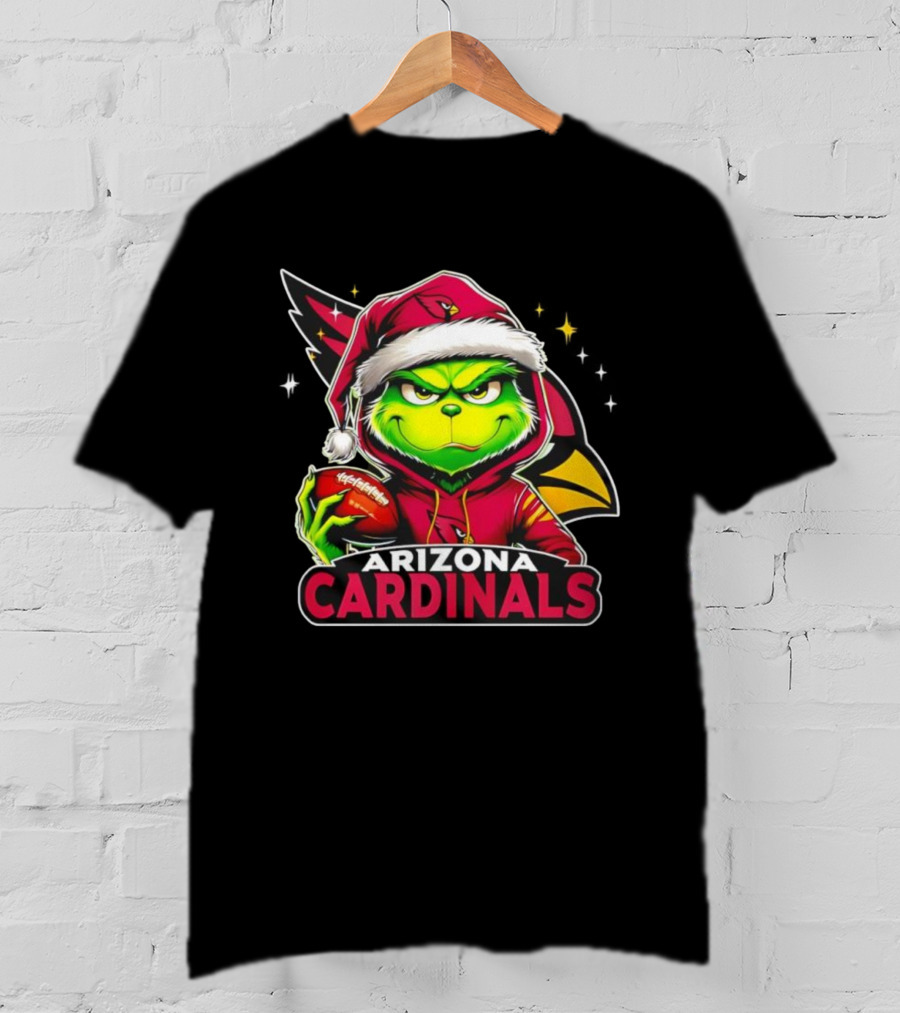 Arizona Cardinals Grinch Santa Christmas NFL Football Holiday T-Shirt