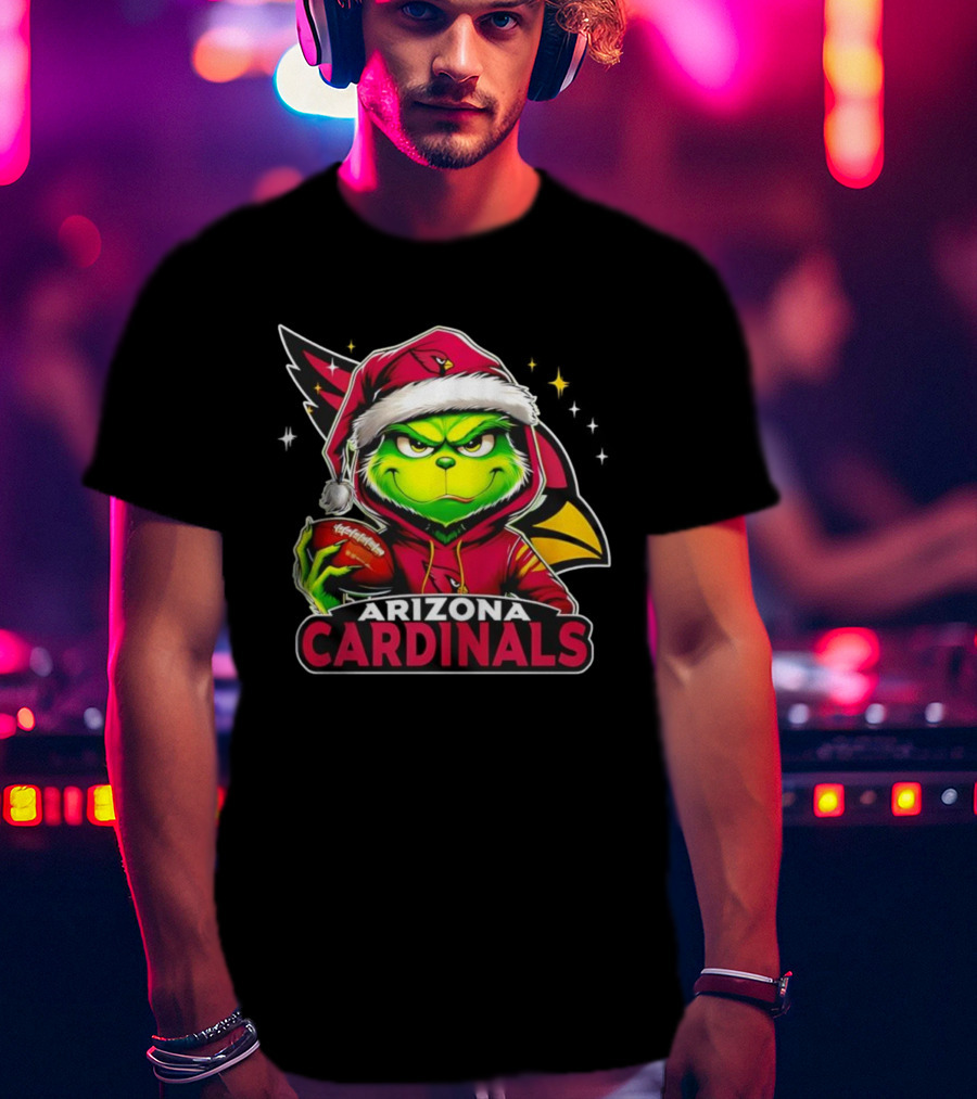 Arizona Cardinals Grinch Santa Christmas NFL Football Holiday T-Shirt