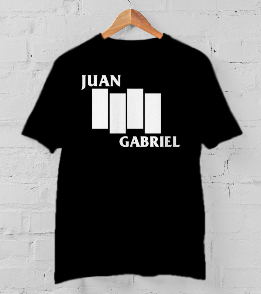 Juan Gabriel Black Flag Parody White Text T-Shirt