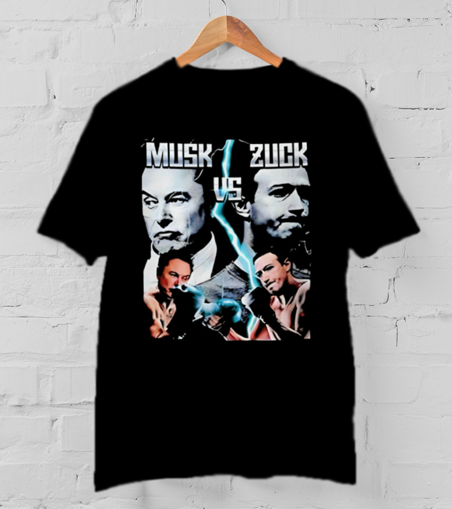 Musk Zuck Dual Lighting Face-Off T-Shirt