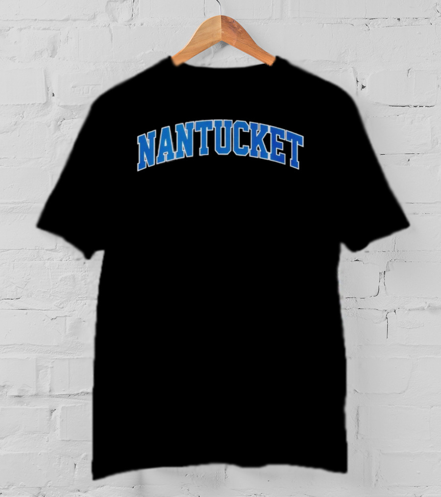 Nantucket Arch Bold Blue Text T-Shirt
