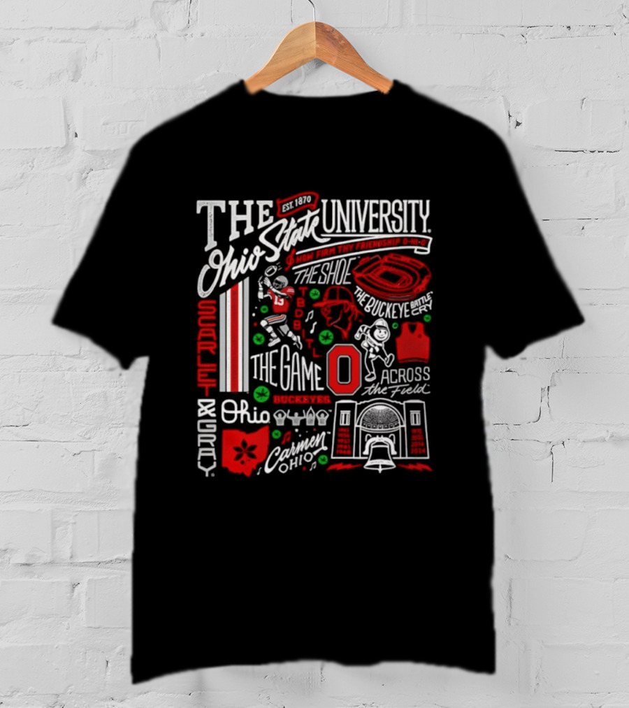 Ohio State University Buckeye Leaf Football Heritage Across The Field T-Shirt
