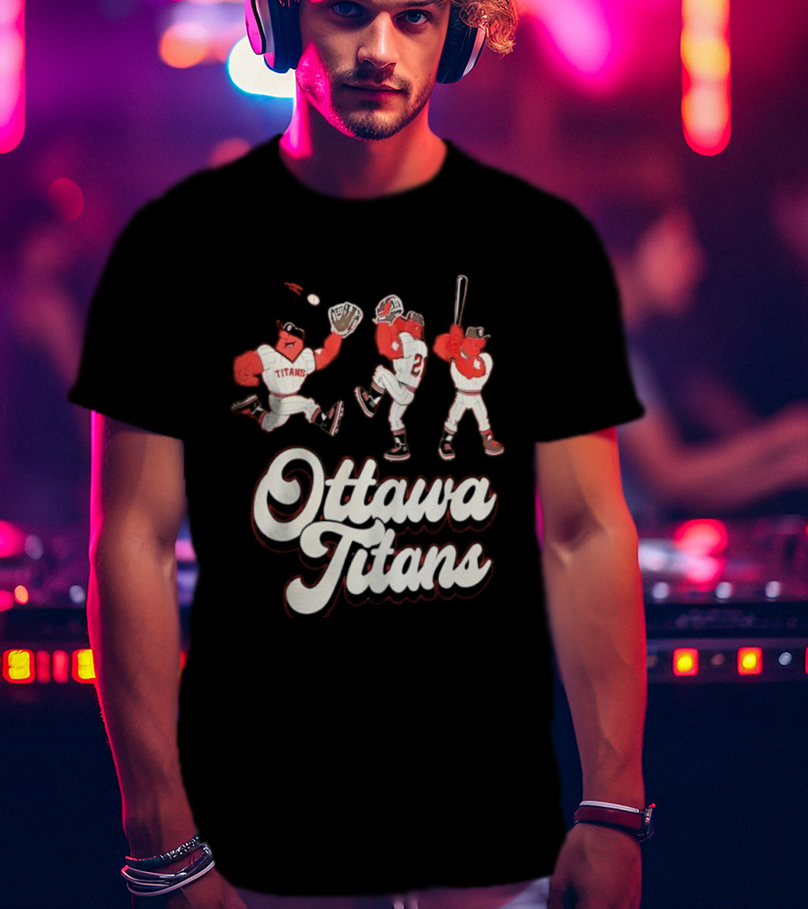 Ottawa Titans Mascot Players Baseball Team Vintage Aesthetic T-Shirt