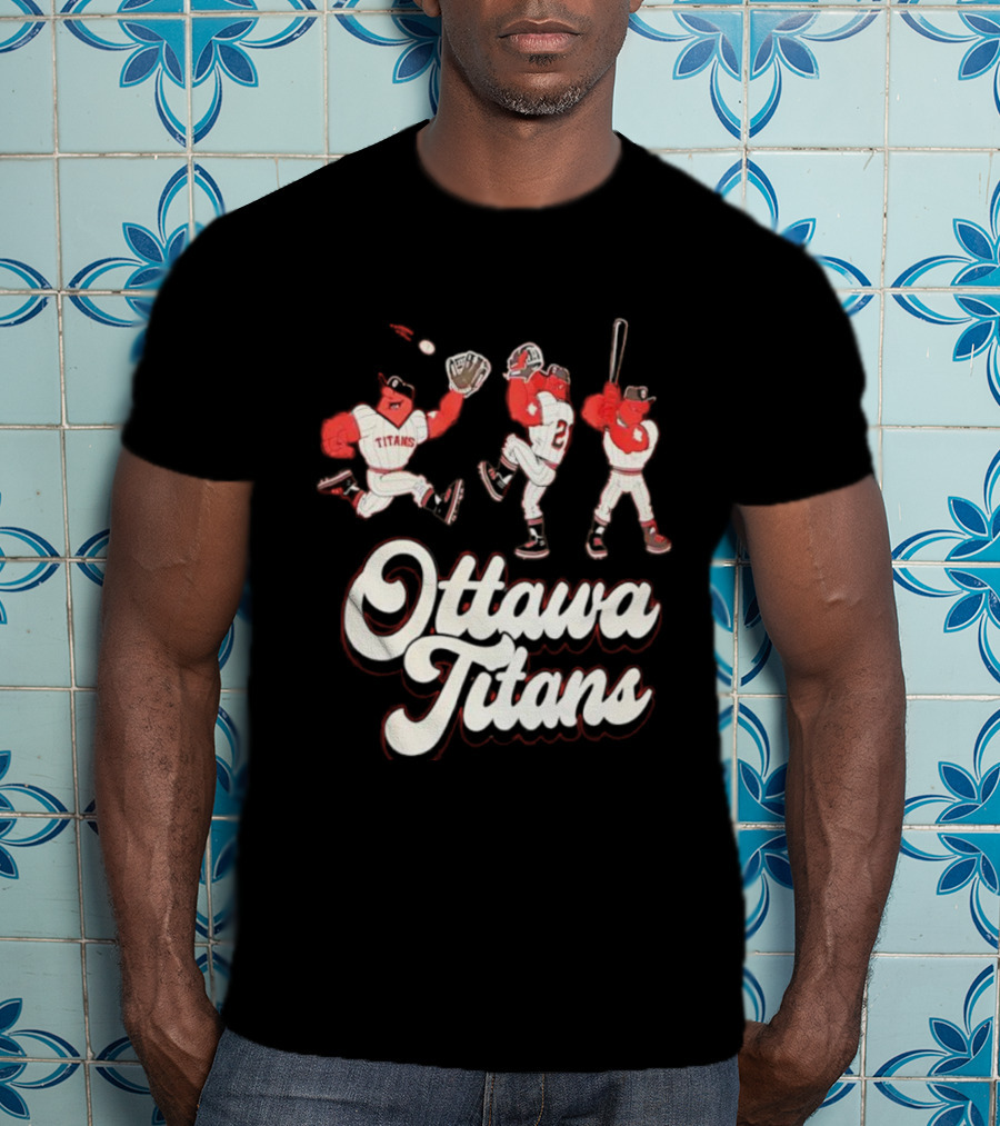 Ottawa Titans Mascot Players Baseball Team Vintage Aesthetic T-Shirt