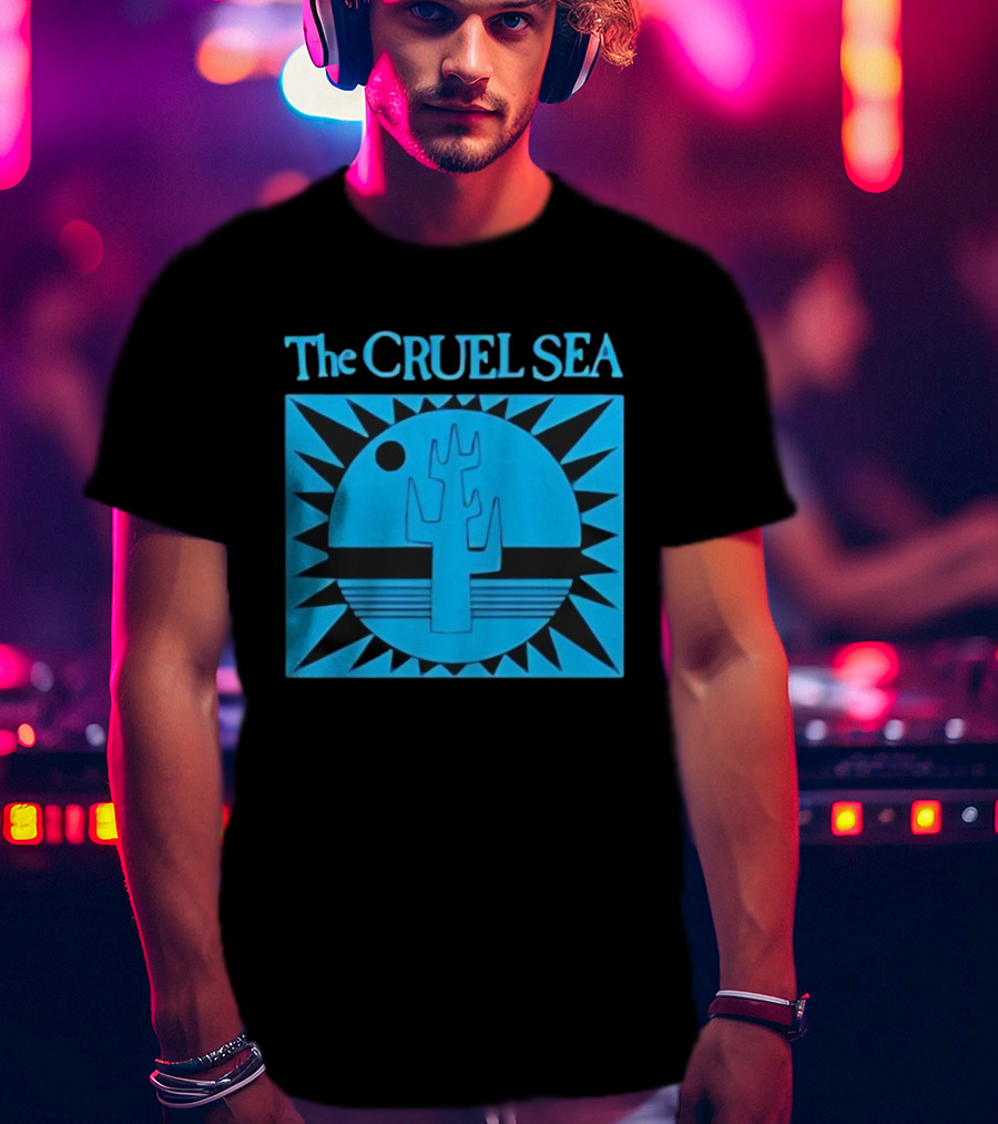 The Cruel Sea Blue Cactus Sun And Moon Icon T-Shirt