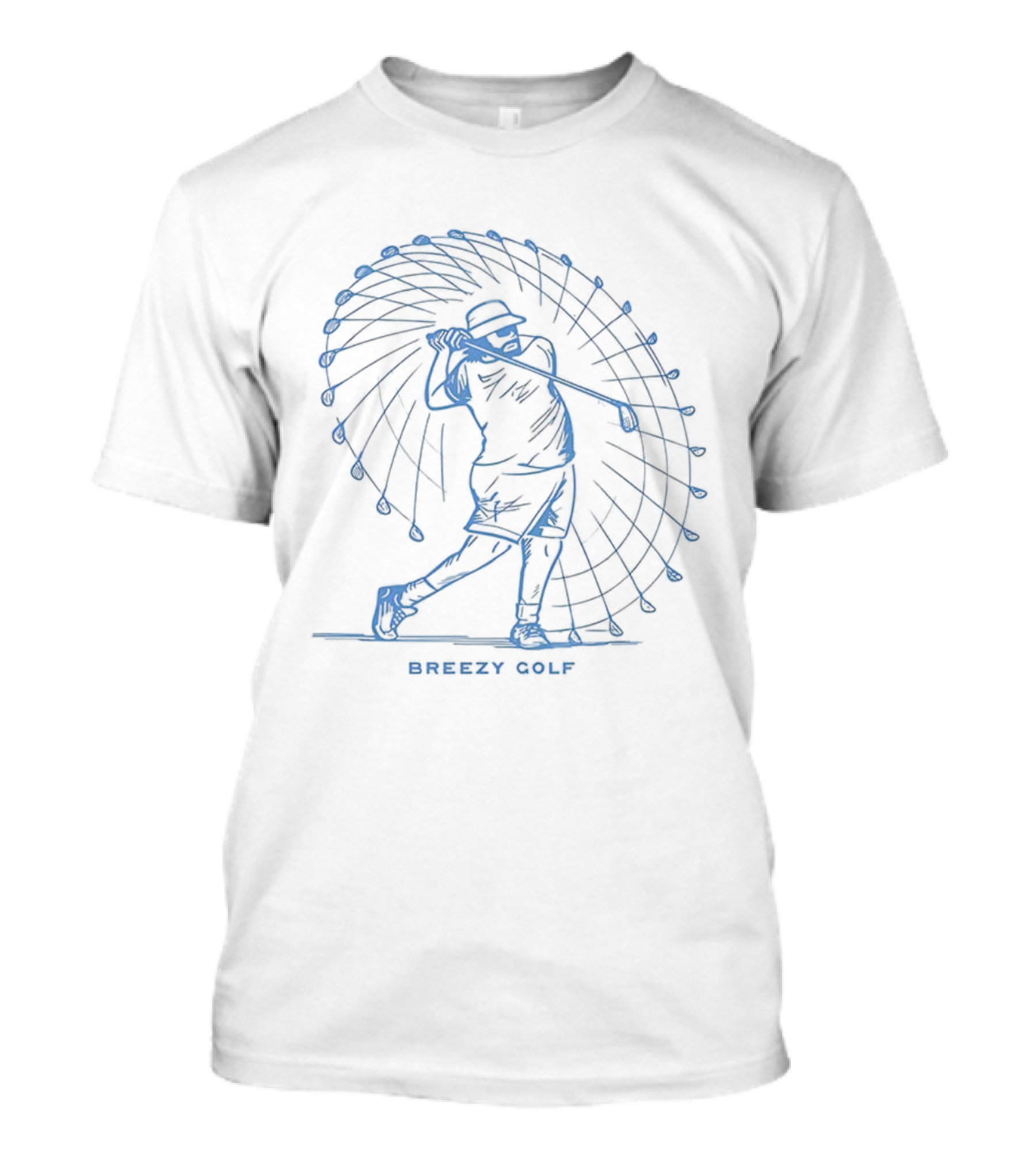 Vitruvian Swing Stroboscopic Effect Golf Swing Motion T-Shirt
