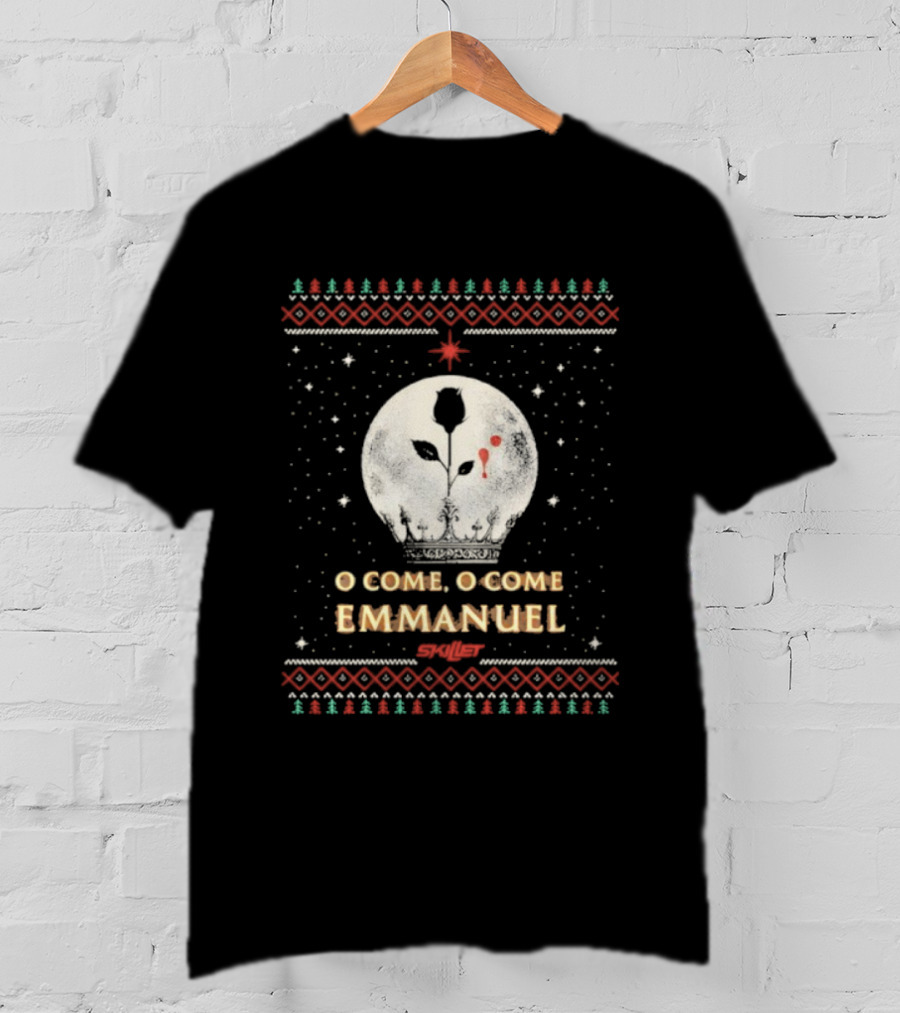 O Come O Come Emmanuel Christmas Bundle Moon With Snowflakes T-Shirt