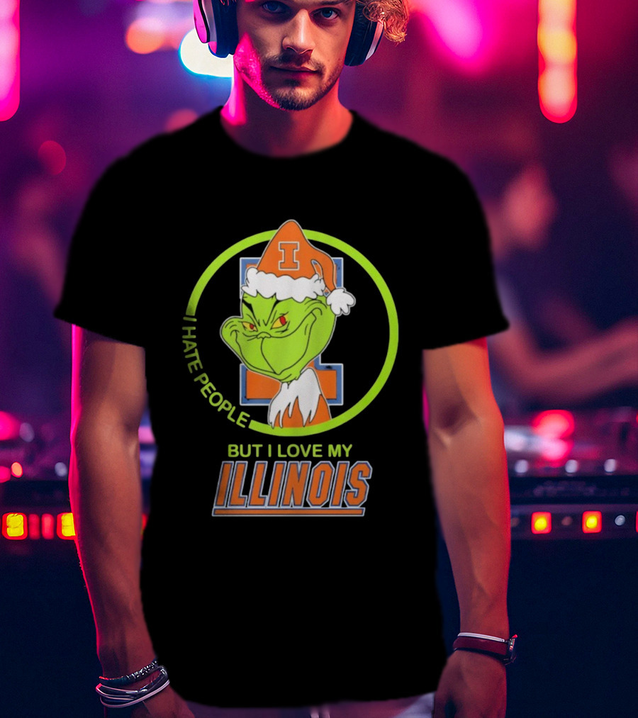 I Hate People But I Love My Illinois T-Shirt