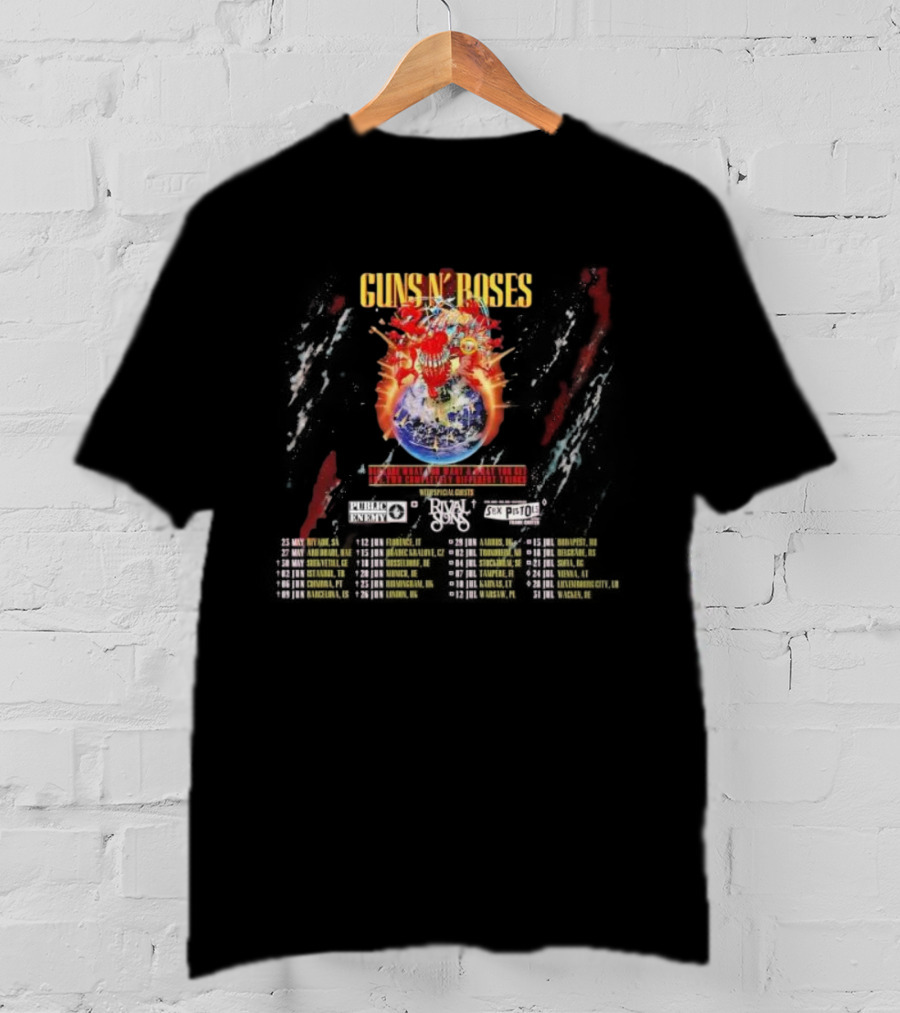 Guns N’ Roses World Tour 2025 Featuring Public Enemy Rival Sons Sex Pistols Frank Carter T-Shirt