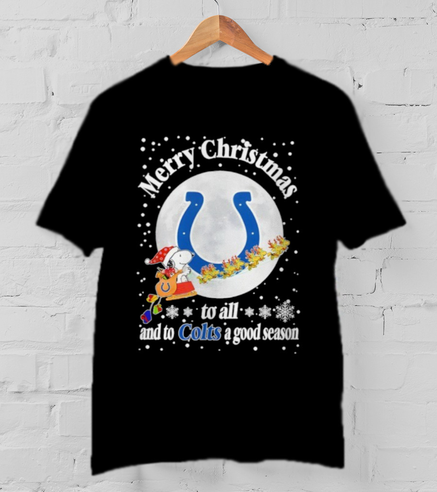 Indianapolis Colts Merry Christmas Snoopy Santa Sleigh Reindeer Football Season T-Shirt