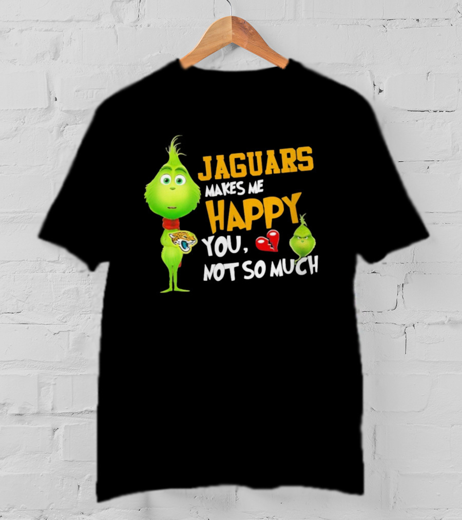 Jaguars Makes Me Happy You Not So Much Grinch Christmas Football T-Shirt