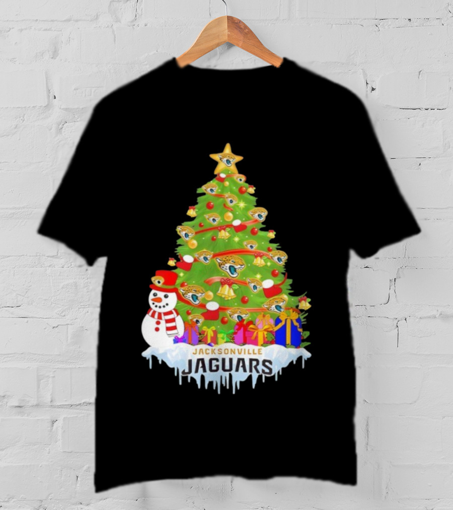 Jacksonville Jaguars Christmas Tree Holiday Football Celebration T-Shirt