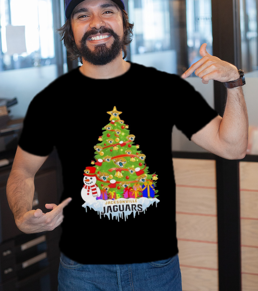 Jacksonville Jaguars Christmas Tree Holiday Football Celebration T-Shirt