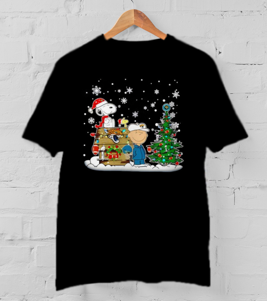 Jacksonville Jaguars Christmas Snoopy Charlie Brown Holiday Football Champions T-Shirt