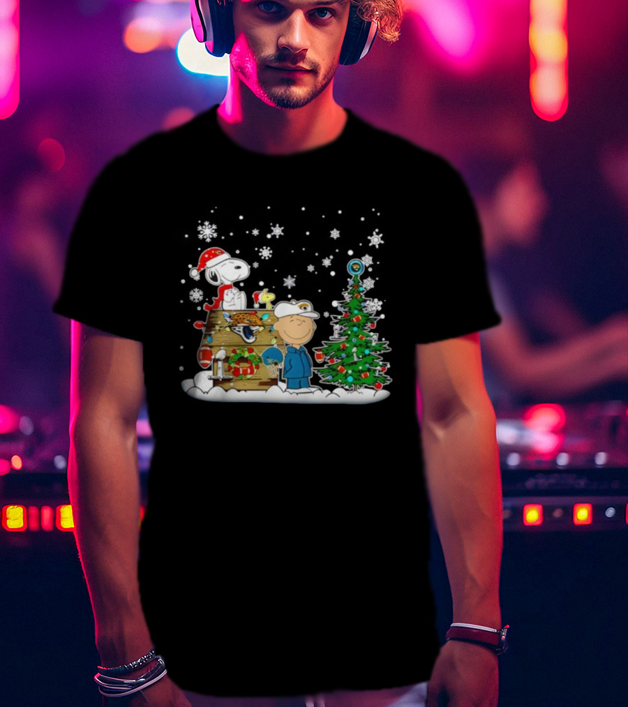 Jacksonville Jaguars Christmas Snoopy Charlie Brown Holiday Football Champions T-Shirt