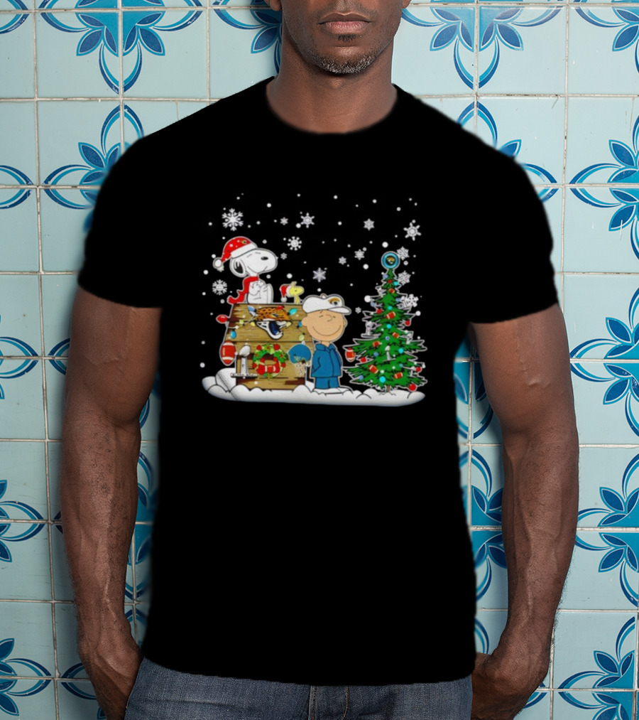 Jacksonville Jaguars Christmas Snoopy Charlie Brown Holiday Football Champions T-Shirt