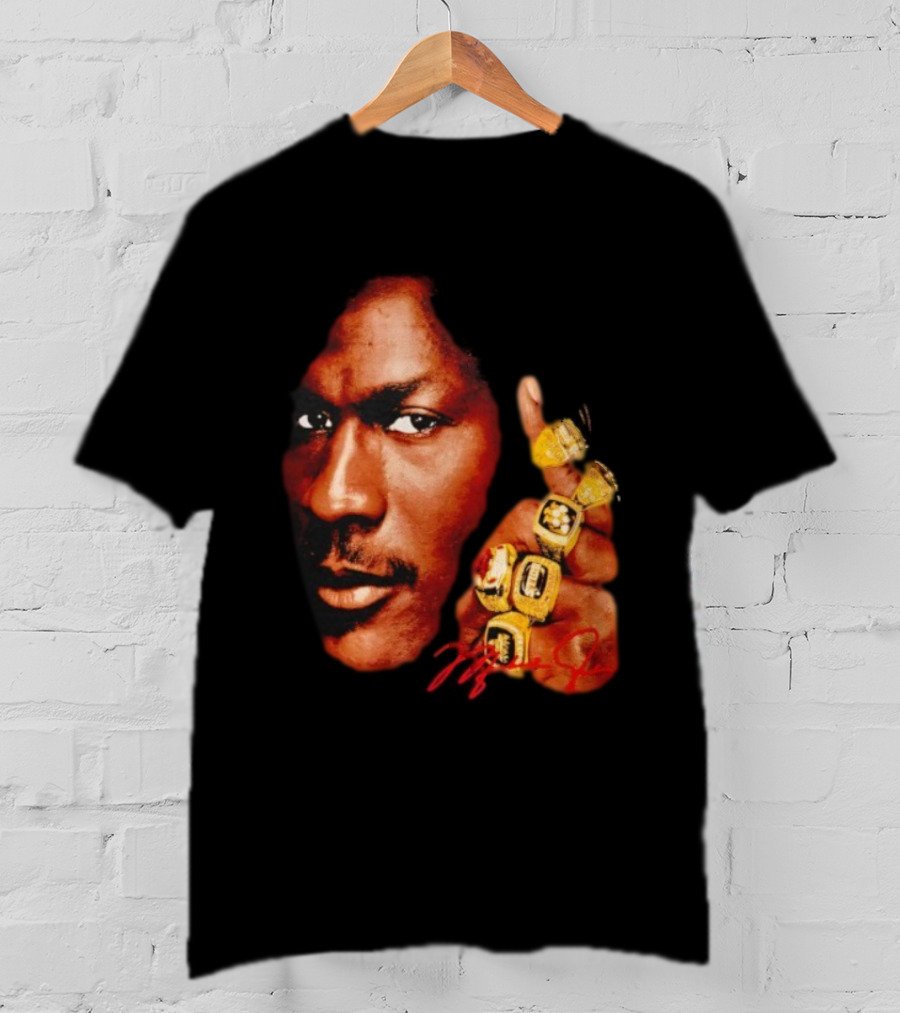 NBA Legend Michael Jordan Championship Rings Signature T-Shirt
