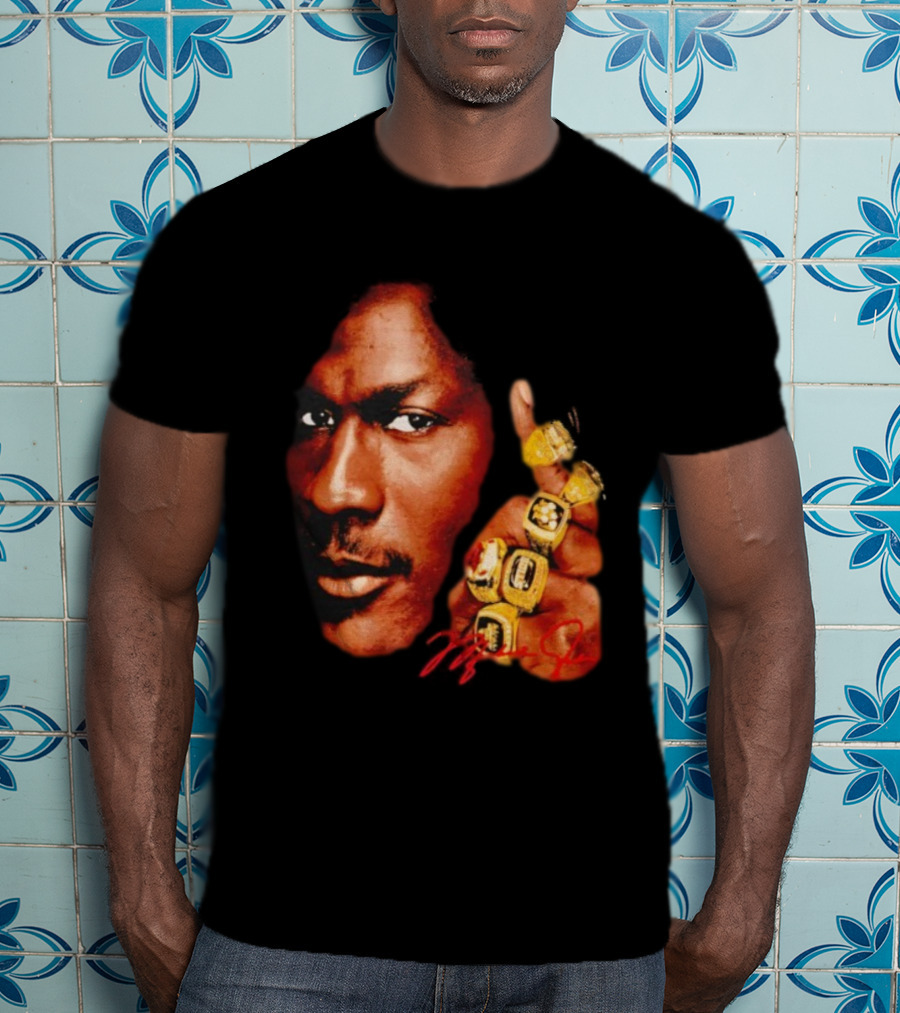 NBA Legend Michael Jordan Championship Rings Signature T-Shirt