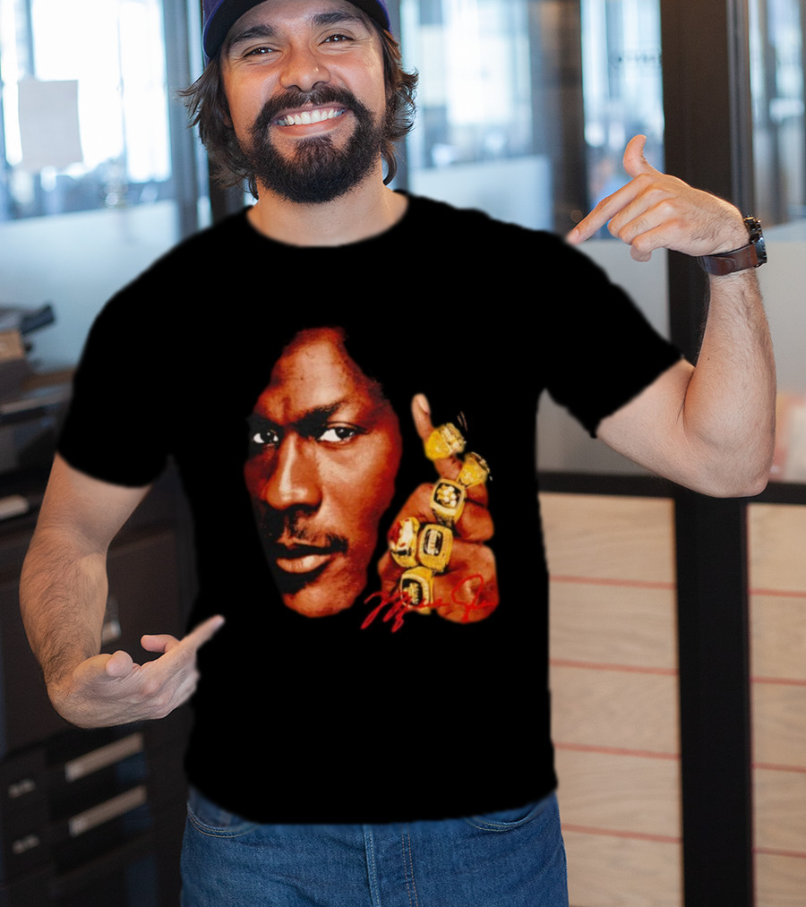 NBA Legend Michael Jordan Championship Rings Signature T-Shirt