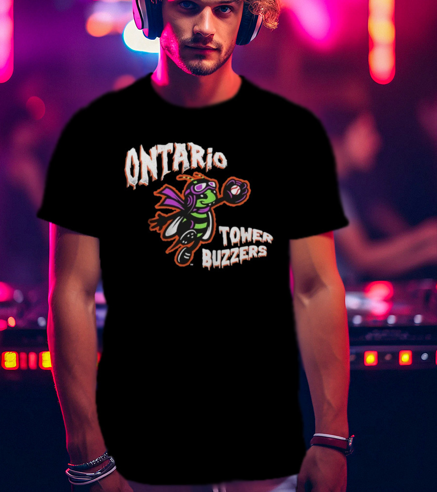 Ontario Tower Buzzers Halloween Mascot Baseball Insect T-Shirt
