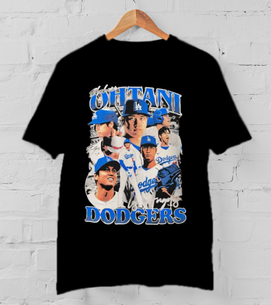 Shohei Ohtani Los Angeles Dodgers Baseball Player Collage Dodgers T-Shirt