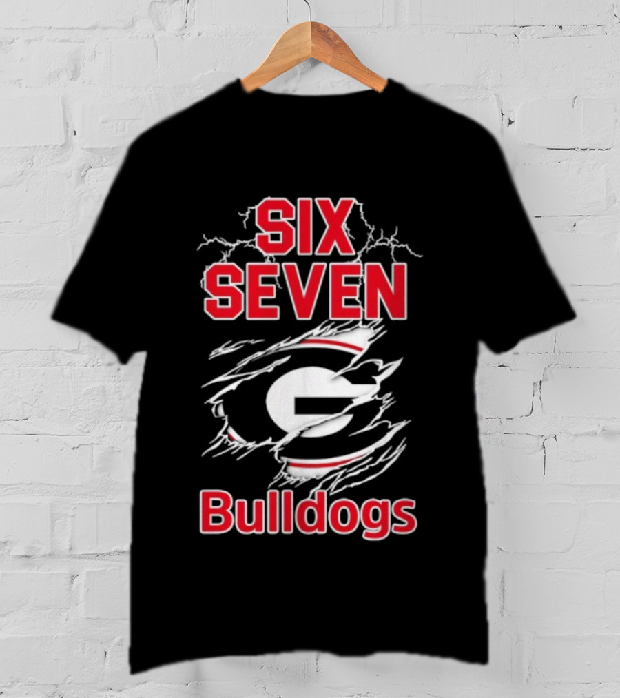 Six Seven Georgia Bulldogs Football Team Showdown T-Shirt