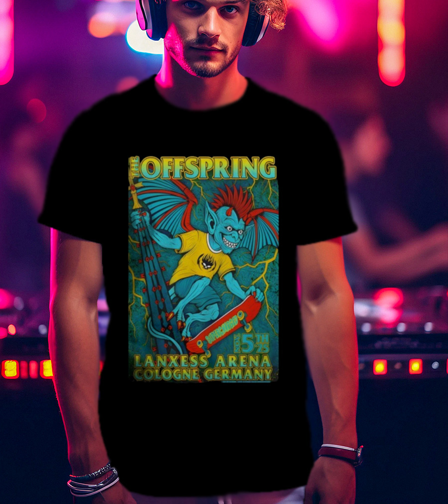 The Offspring Lanxess Arena Cologne Germany Nov 5th 2025 Supercross Monster Bat Skateboard Event T-Shirt