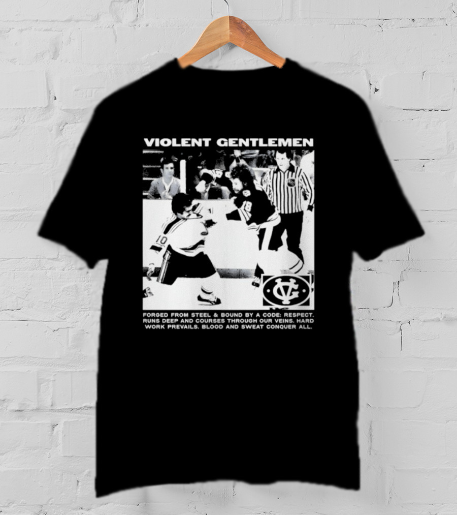 Violent Gentlemen Hockey Club Powered By Steel Sound Respect Vintage Riot T-Shirt